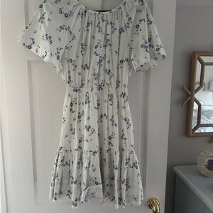 Francine floral poplin blouson bodice open-back dress